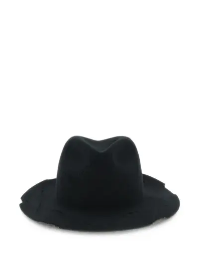 Yohji Yamamoto cut-out wool-felt hat - Black