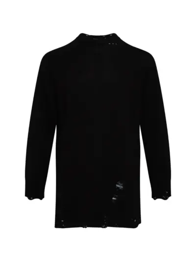 Yohji Yamamoto distressed wool sweater - Red