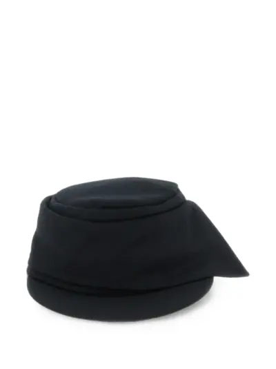 Yohji Yamamoto draped wool-blend hat - Black