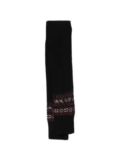 Yohji Yamamoto fair isle knit scarf - Black