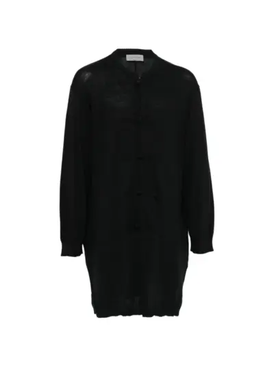 Yohji Yamamoto frog-fastening knitted cardigan - Black