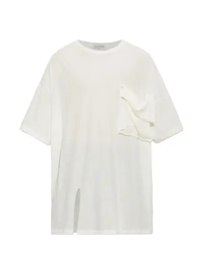 Yohji Yamamoto patch-pocket side-slit T-shirt - White