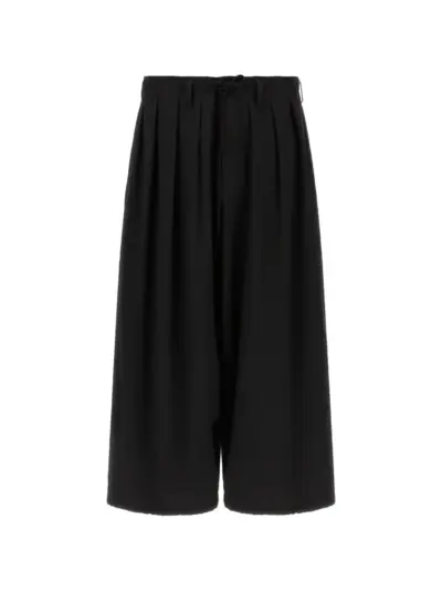 Yohji Yamamoto pleated drawstring trousers - Black