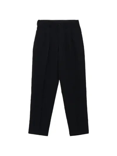 Yohji Yamamoto pleated-front straight-leg trousers - Black