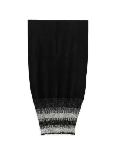 Yohji Yamamoto striped fringed scarf - Black