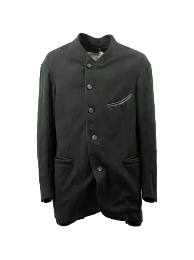 Ziggy Chen crinkled-finish single-breasted jacket - Green
