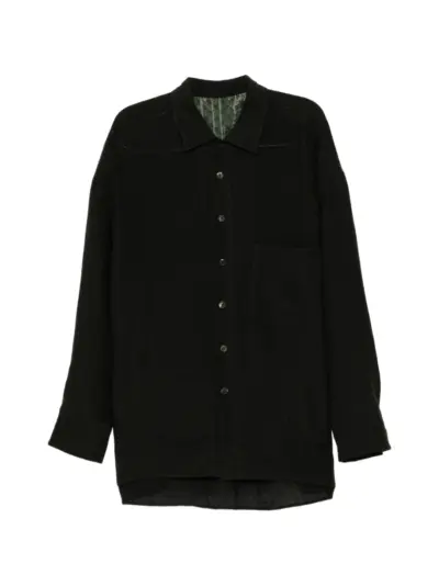 Ziggy Chen long-sleeve button-up shirt - Black