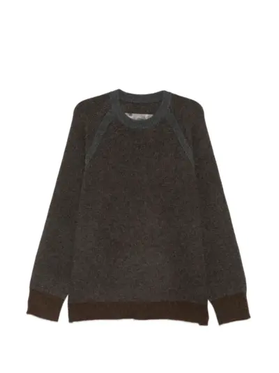 Ziggy Chen raglan-sleeve braided-cord sweater - Brown