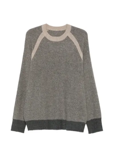 Ziggy Chen raglan-sleeve button-slit sweater - Grey