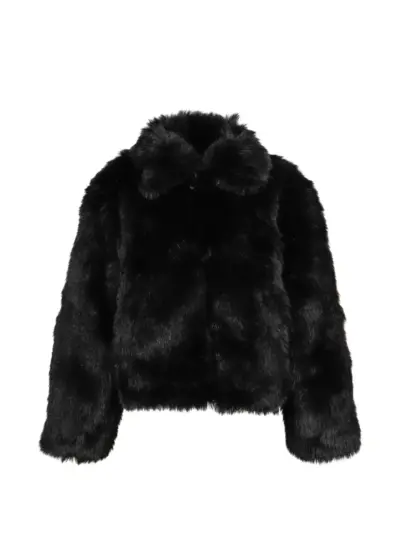 032c Muddy faux-fur oversized jacket - Black