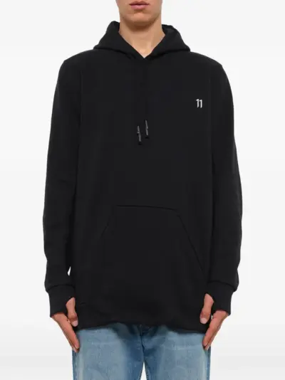 11 By Boris Bidjan Saberi graphic-print drawstring hoodie - Black
