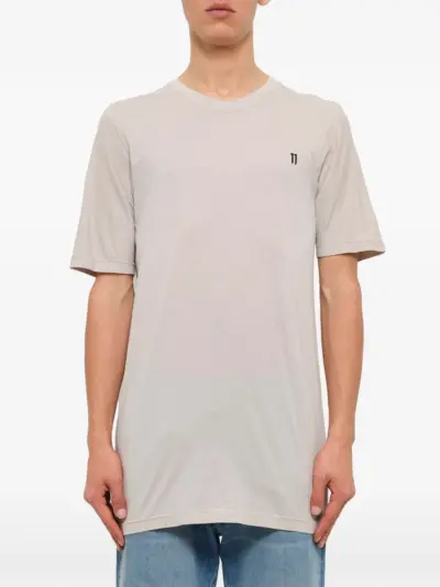 11 By Boris Bidjan Saberi logo-embroidered graphic-print t-shirt - Grey