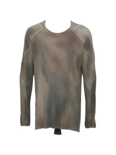 69 BY ISAAC SELLAM faded-effect panelled T-shirt - Grey