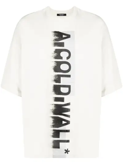 A-COLD-WALL* blurred logo-print T-shirt - Neutrals