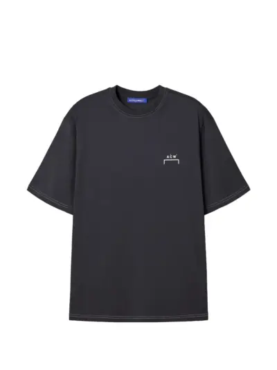 A-COLD-WALL* logo-print contrast-stitch T-shirt - Blue
