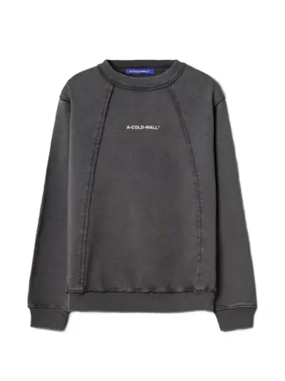 A-COLD-WALL* logo-print raw-edge sweater - Grey