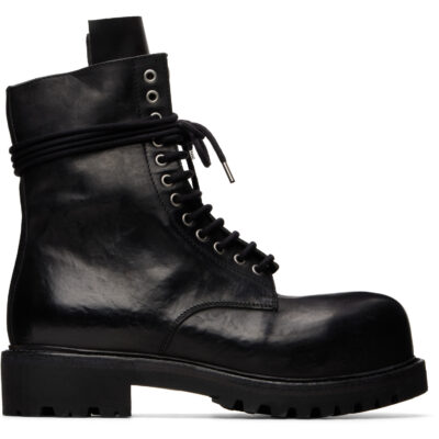 A DICIANNOVEVENTITRE Black Fiore Prisma Combat Z Boots