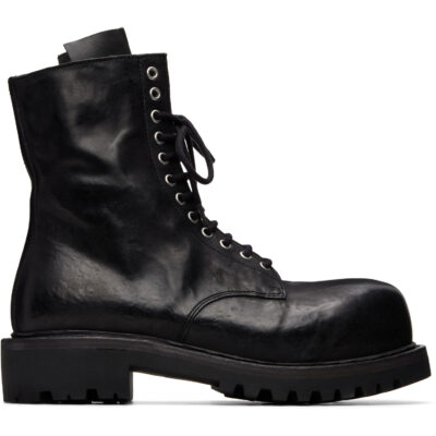 A DICIANNOVEVENTITRE Black Reverse Prisma Combat Boots