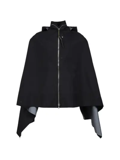 ACRONYM hooded zip-up cape - Black