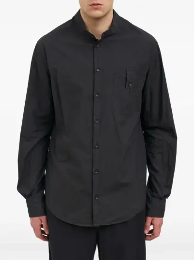 Andrea Ya'aqov mock-neck chest-pocket shirt - Black