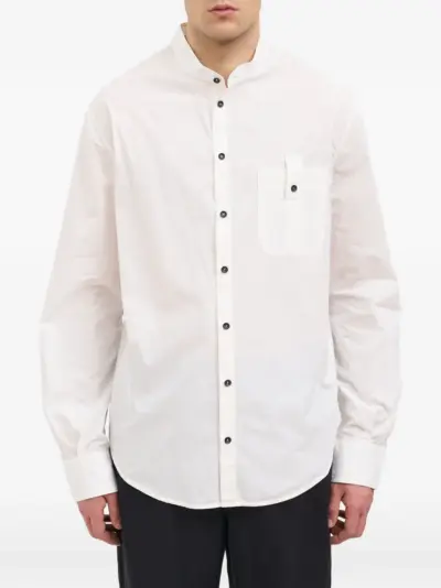 Andrea Ya'aqov mock-neck chest-pocket shirt - White