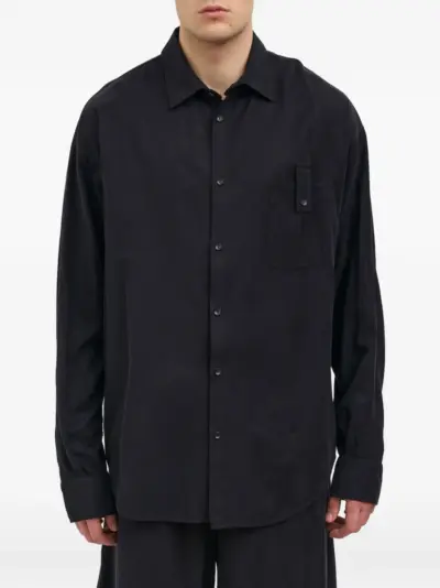 Andrea Ya'aqov oversized pocket-detail shirt - Black