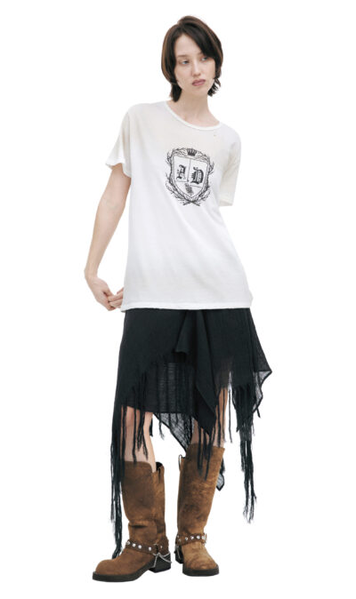 Ann Demeulemeester A short white t-shirt with scuffs