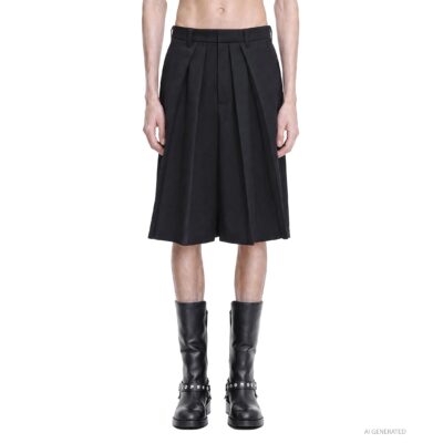 Ann Demeulemeester Charley Pleated Wool Shorts