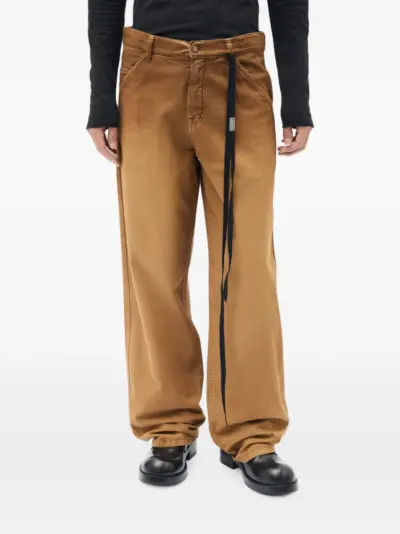 Ann Demeulemeester Drill brushed-cotton trousers - Neutrals
