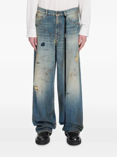 Ann Demeulemeester Evan distressed jeans - Blue