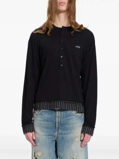 Ann Demeulemeester Las Serafino long-sleeved T-shirt - Black