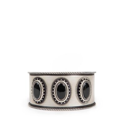 Ann Demeulemeester Luba Small Cabochon Engraved Cuff Bracelet