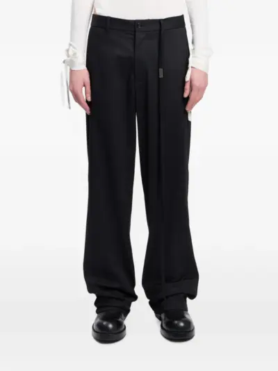 Ann Demeulemeester cotton-drill straight-leg trousers - Black