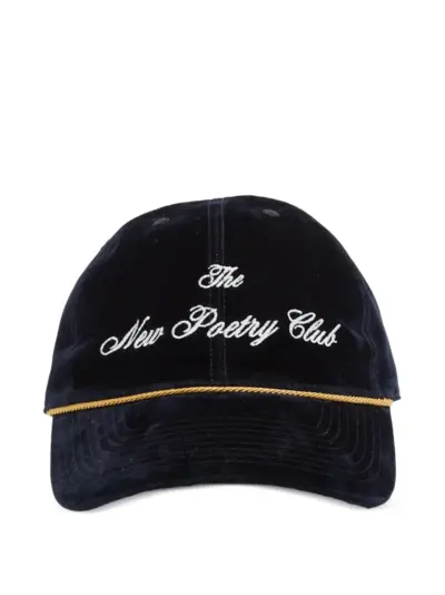 Ann Demeulemeester flocked cotton baseball cap - Blue
