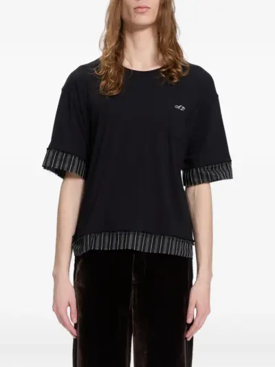 Ann Demeulemeester logo-detail layered T-shirt - Black