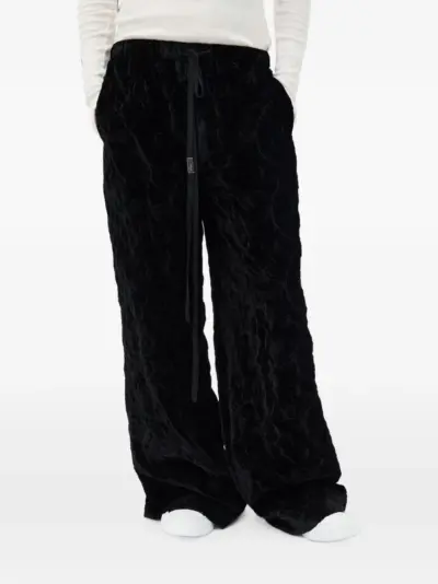 Ann Demeulemeester paisley-embroidered velvet trousers - Black