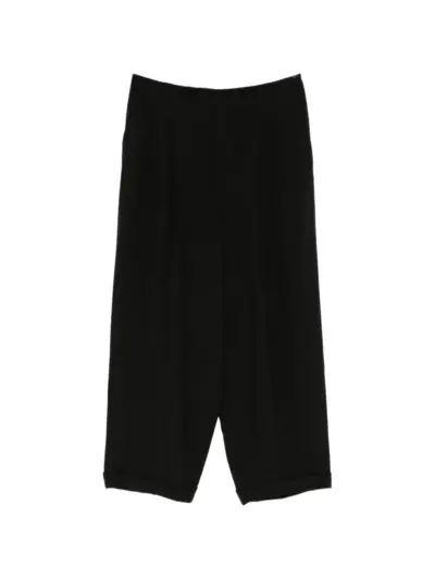 Ann Demeulemeester pleated turn-up trousers - Black