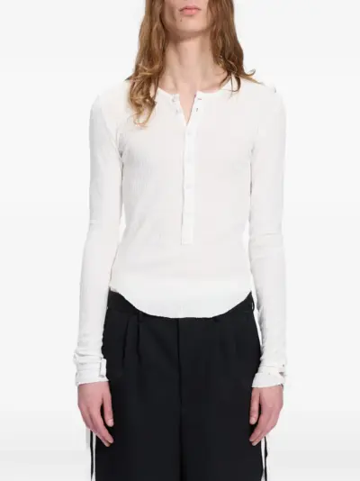 Ann Demeulemeester pointelle T-shirt - White