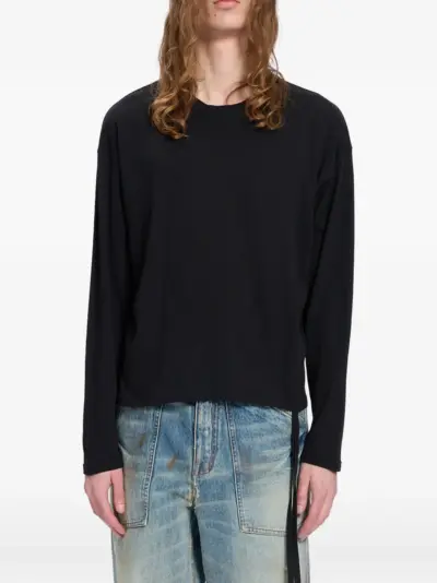 Ann Demeulemeester slogan-print long-sleeve T-shirt - Black