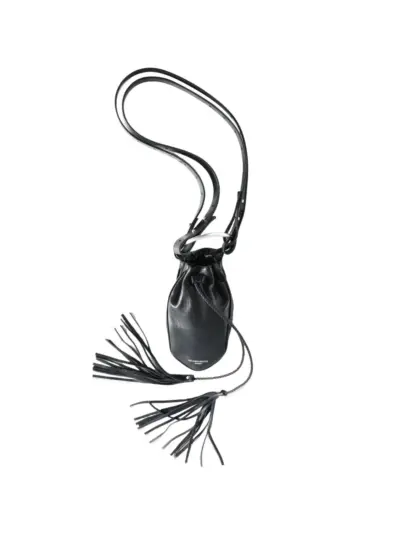 Ann Demeulemeester tassel-detail drawstring messenger bag - Black