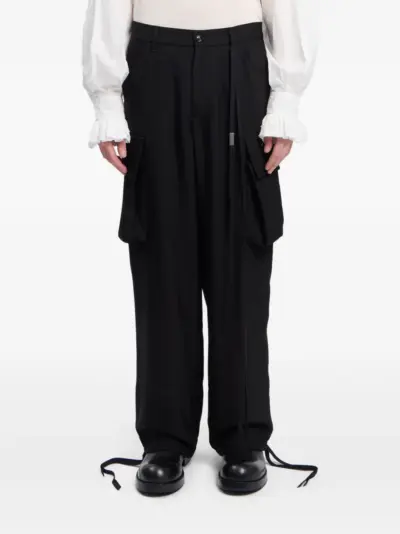 Ann Demeulemeester wide-leg cargo pants - Black