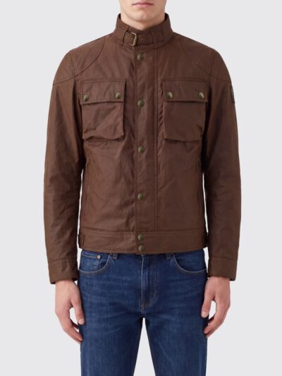 BELSTAFF Racemaster Jacket in Waxed Cotton with High Neck and Patch Pockets