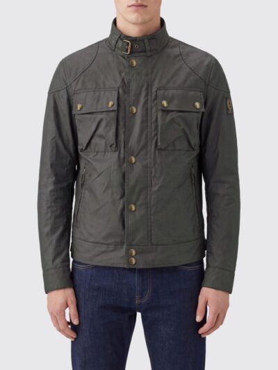 BELSTAFF Racemaster Jacket in Waxed Cotton with High Neck and Patch Pockets