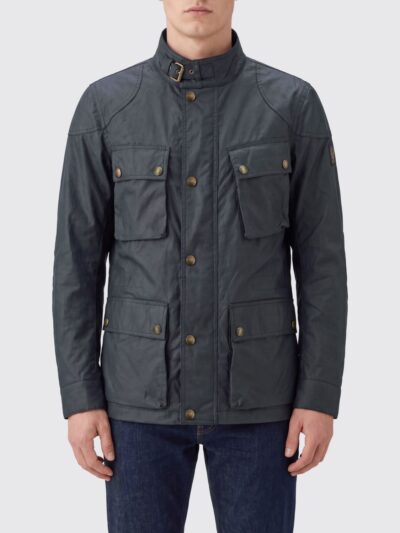 BELSTAFF Utility Jacket in Waxed Cotton with High Neck and Patch Pockets