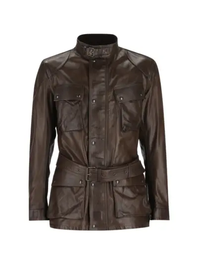 Belstaff Trialmaster belted leather jacket - Brown