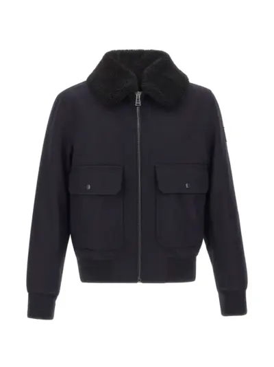 Belstaff Welder shearling-collar bomber jacket - Blue