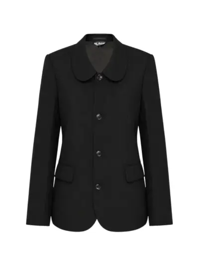 Black Comme Des Garçons Tropical Peter Pan collar blazer