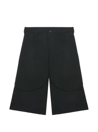 Black Comme Des Garçons curved-overlay shorts
