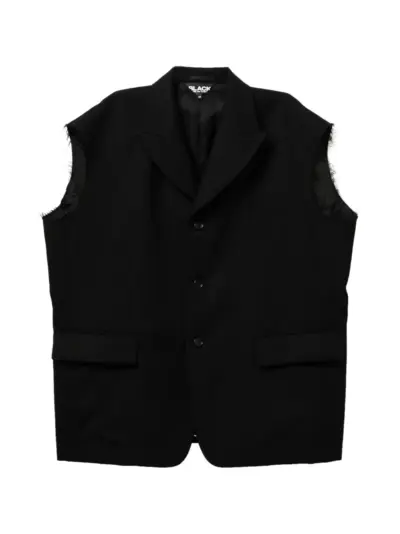 Black Comme Des Garçons deconstructed sleeveless gilet
