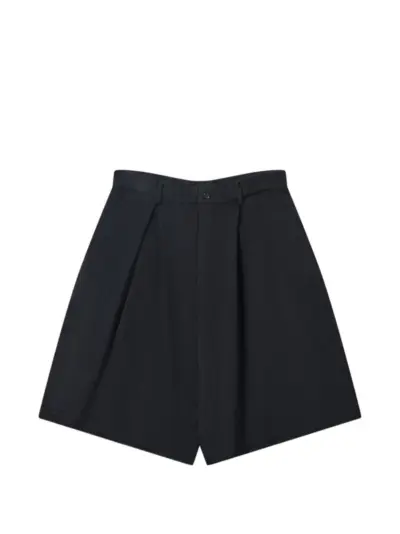 Black Comme Des Garçons pleated wide-leg shorts